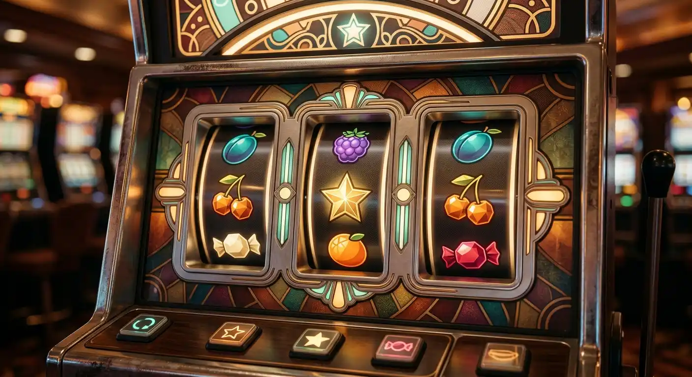 Generic colourful slot reels representing an RTG-focused pokies library